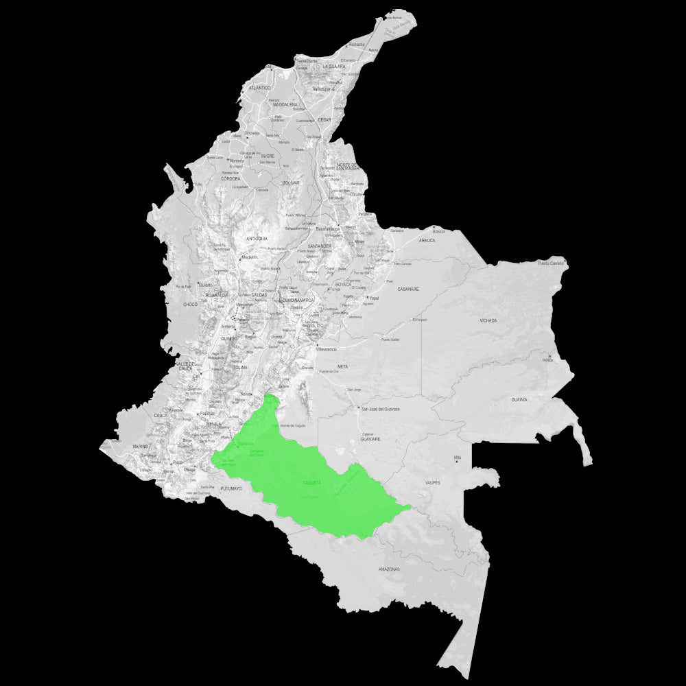 Mapa fisico del departamento del Caquetá