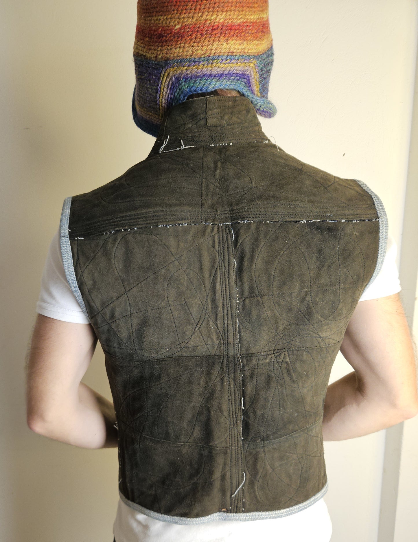 Chaleco de cuero y cuero