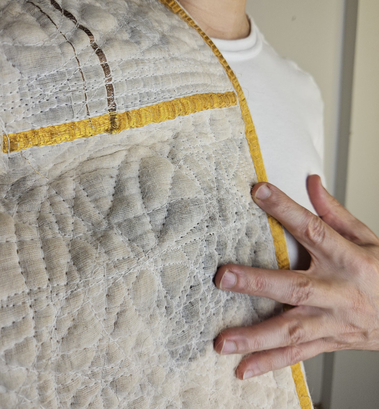 chaleco en pelo de muda de husky