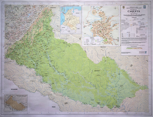 Mapa fisico del departamento del Caquetá