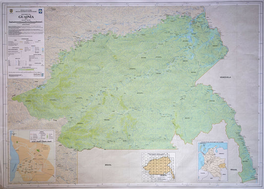mapa fisico del departamento del Guainia